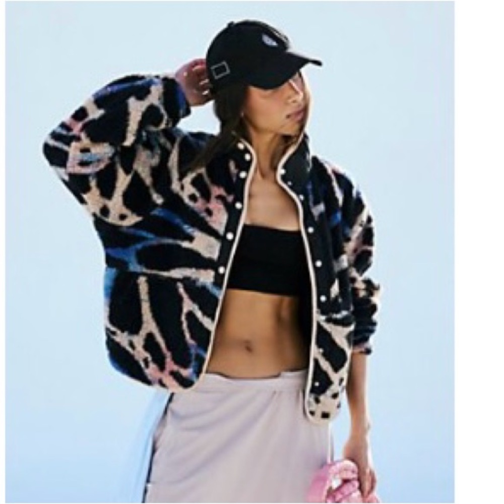 Free People Hit The Slopes Printed Fleece Jacket